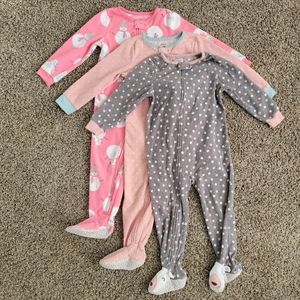 CARTERS pack fleece girl pajamas size 3